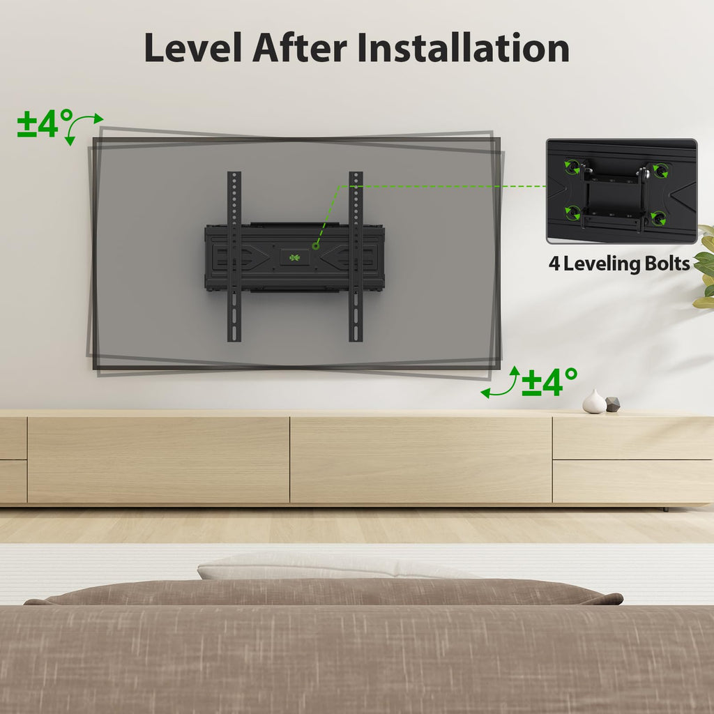 USX MOUNT Full Motion TV Wall Mount for Most 32-70 inch TVs up to 99 lbs, Wall Mount Bracket with Dual Articulating Arms, Swivel, Tilt, Max VESA 400x400mm, TV Mount Fits 12”/16” Wood Studs