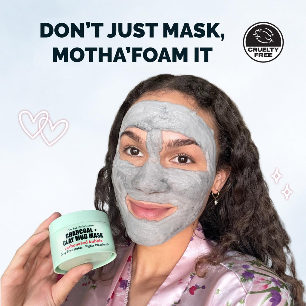 Elizabeth Mott Carbonated Bubble Detox Clay Mask – Korean Skincare for Deep Pore Cleansing, Acne, Blackheads & Oil Control – Charcoal Face Mask for Breakouts & Smooth Skin – Cruelty-Free, 3.53 oz