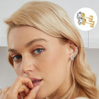 Gemsme 3-8mm Cubic Zirconia Gold Earrings for Women/Men Trendy - Hypoallergenic Stainless Steel With 18K Yellow Gold Plated 6-Sprong-setting Round CZ Stud Earrings Set - 6 Pairs