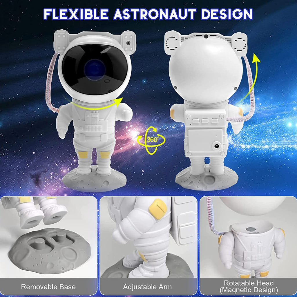 Kids Astronaut Star Projector Night Light - Galaxy Space Lamp with Remote, 8 Nebula Effects, Timer, 360° Rotating Head, Cool Room Decor, Birthday Christmas Gift for Children Teens
