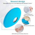 SUPERNIGHT Waterproof Knee Cast Cover for Shower, Adult PICC Line Covers for Knee, Watertight Reusable Cast Protector for Leg Surgeries Wound Bandage Black (Adult knee Blue)