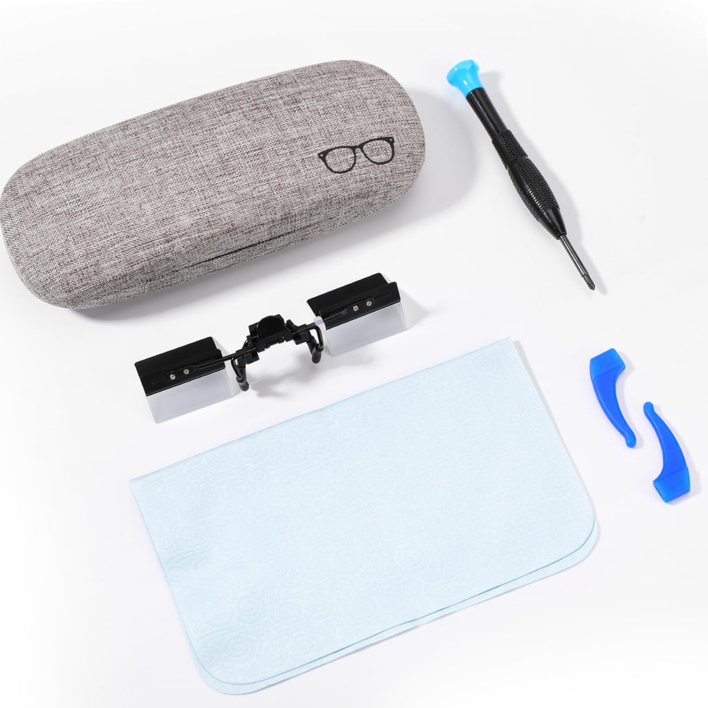 Joy&Jey Clip on Lazy Glasses - Horizontal Reading Glasses 90 Degree for Lying Down Reading or Watching TV, Knitting Up Neck Relax, Prism Glasses for Looking Up Playing Mobile, Neck Protection Glasses