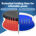 10 FT Round Inflatable Pool Cover, Outdoor Swimming Pool Cover, Dustproof Waterproof Prevent Leaves, Prevent from Debris Pool Cover, Elastic Bands for Easy Installation(Black)