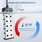 Immersion Water Heater 1800W 120V with Digital Thermostat Control, Dry Burn Protection Alarm, Real-Time Temperature Display, 14AWG Heavy-Duty Cord, Industrial Heating Tube for Buckets & Bathtubs