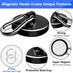 LOVIMAG Magnetic Hooks 200 LBS Strong Magnets Cruise 2Pack Magnet with Hook