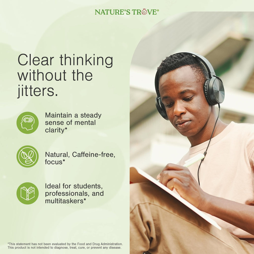 Nature's Trove L-Theanine 200mg Super Value Size - 365 Vegetarian Capsules