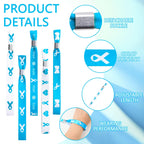 WANDIC 30 Pcs Light Blue Ribbon Bracelets, 5 Style Polyester Single Side Adjustable Prostate Cancer Awareness Support Wristband for Event Fundraising, 6.89 * 0.59 * 0.07, no Gemstone