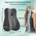 Memory Foam Wedge Pillow Intimacy Couples Pillow, Pregnant Ergonomic Contoured Position Pillow for Sleeping & Reading, Multi-Functional Bed Pillow Back Support Cushion All Grey