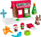 Fisher-Price Little People Toddler Toys Christmas Wonderland Toy Set with Santa Elf & Reindeer Figures for Ages 1+ Years