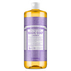 Dr. Bronner's Pure-Castile Liquid Soap, Made with Organic Oils, 18-in-1 Uses: Face, Body, Hair, Laundry, Pets and Dishes, Concentrated, Vegan, Non-GMO, Lavender, 32 Oz