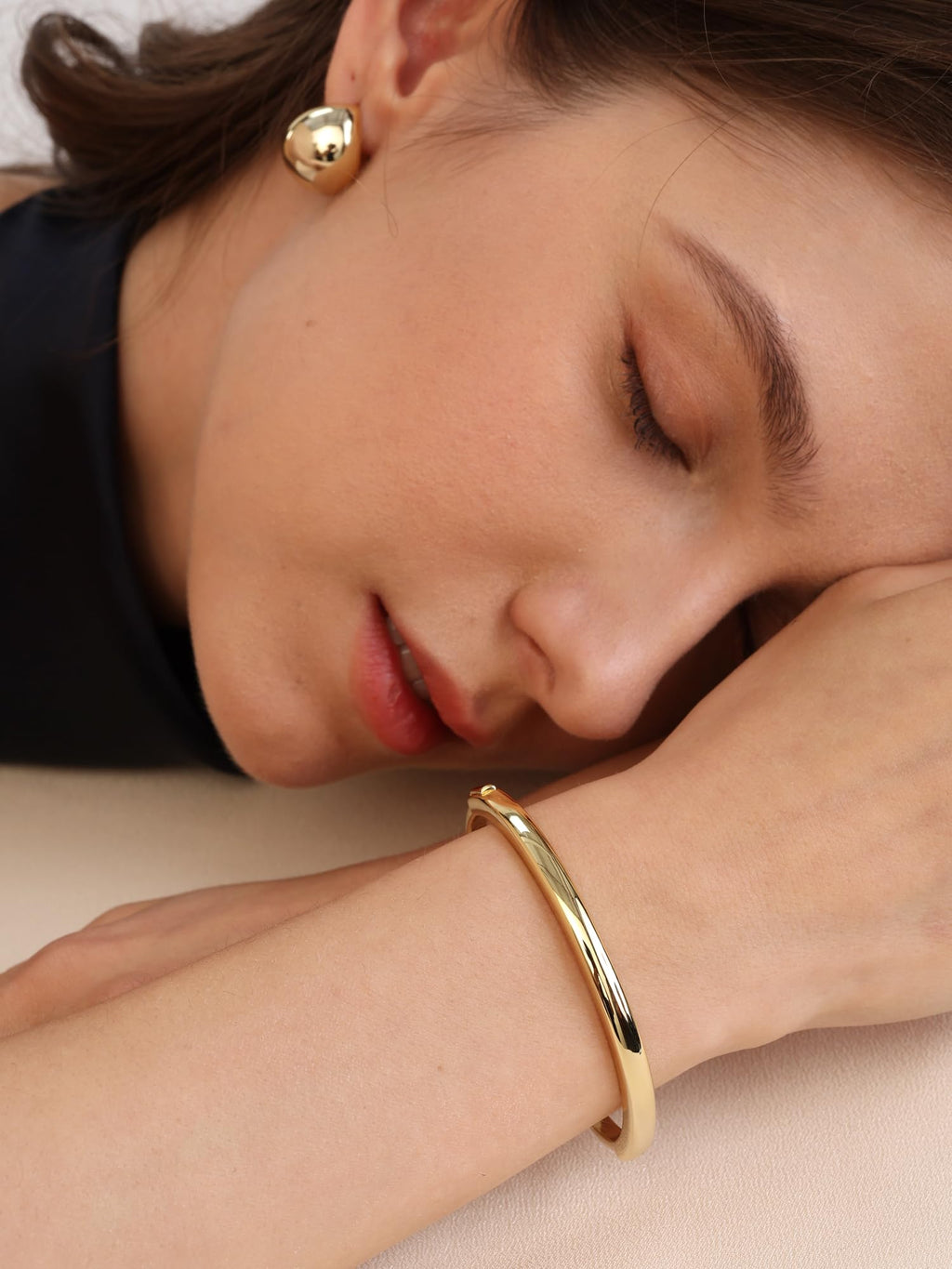 Pearich Gold Bracelets For Women, 14k Gold Bangle Bracelets
