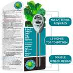 Fiddle Leaf Fig Health Meter, 3-in-1 Soil Moisture, Light & pH Testing Tool