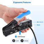 Cable Matters All-In-One Modular Ethernet Crimping Tool Cat 8 (Cat5 Cat6 Cat7 Cat8 Crimping Tool) for Shielded Pass-Through Connectors