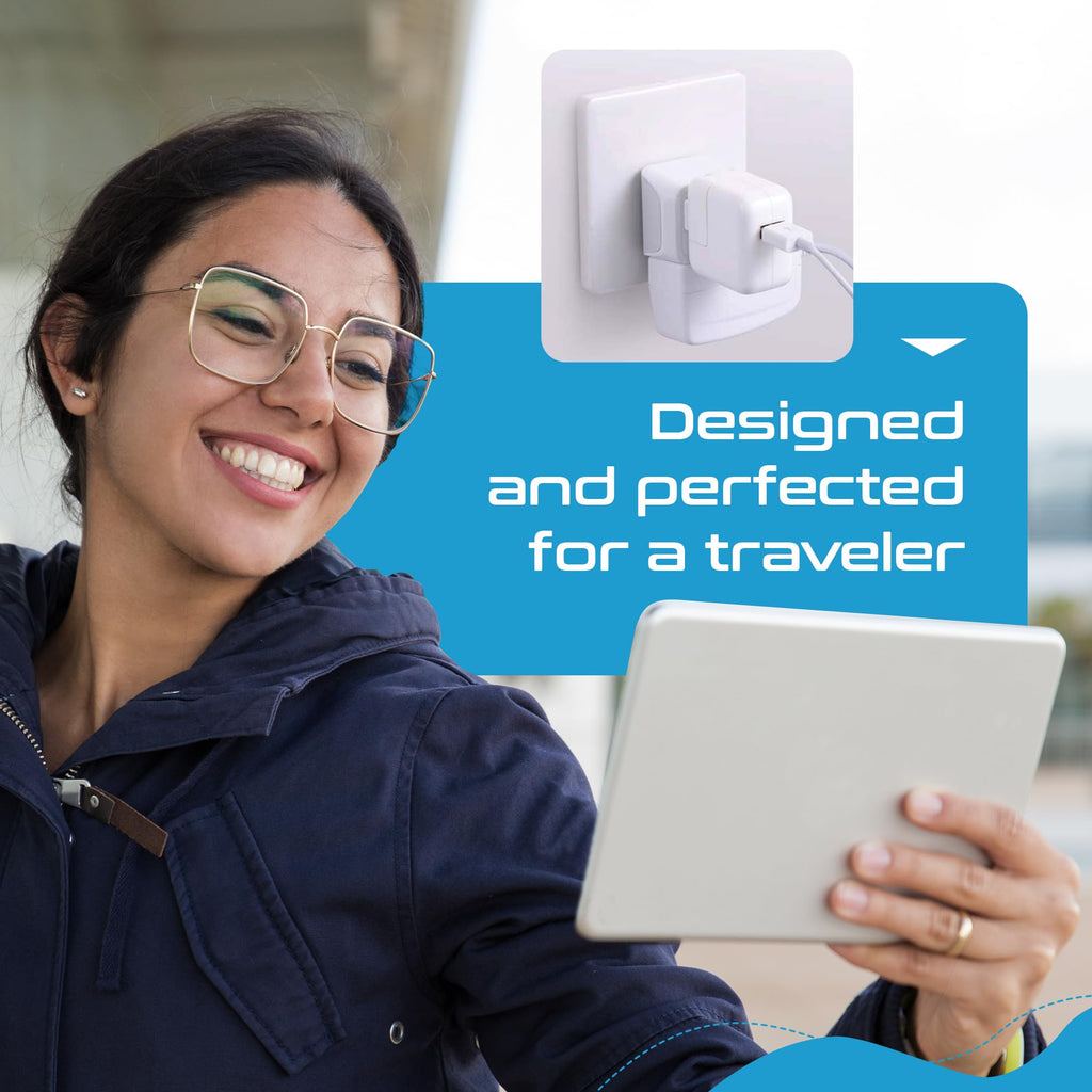 Ceptics Australia Power Plug Adapter, 2 in 1 Type I Plug Adapter, US to Australia , China, New Zealand Power Adapter with Dual USA Inputs, CE, RoHS - 3 Pack