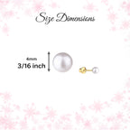 Precious Pieces Children's Freshwater Pearl Earrings, 14K Gold-Plated