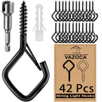42 PCS Screw Hooks for Outdoor String Lights, Patio Wall Ceilling Eye Hook