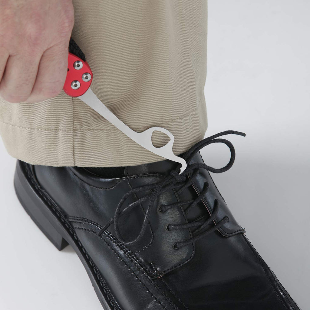 Vivi Zipper Pull and Button Hook Pocket Dresser and Dressing Aid for Assistance with Button Hooks, Zipper Pulls and Shoelaces