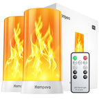 Hompavo 【Upgraded】 Flame Lights with Remote, Timer, 4-Mode Rechargeable