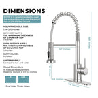KHQF Kitchen Faucet with Pull Down Sprayer, Brushed Nickel