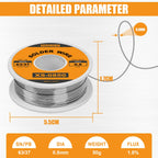 Twocorn 63/37 Solder Wire, high Purity no-wash tin-Lead Rosin cored Wire with 1.8% Flux for Electric Soldering (0.8mm 50g)
