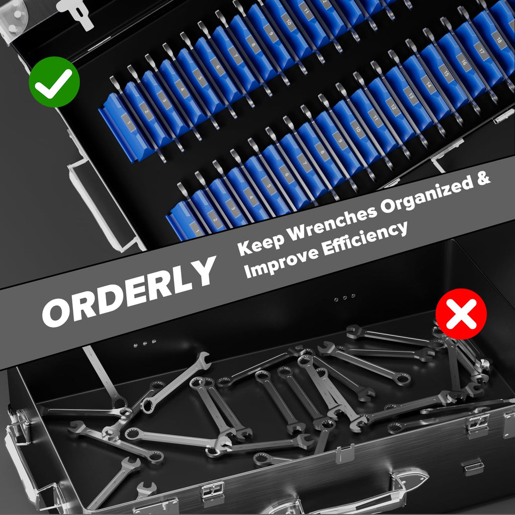 40PCS Modular Wrench Organizer Wrench Holder for Tool Drawer Storage