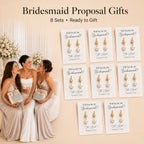 Bridesmaid Earrings for Bridesmaids 8 Pairs Gold Knot Pearl Wedding Jewelry Set Bridesmaid Proposal Gifts for Bridal Party