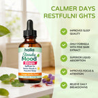 ReviveNerve Halla Steady Mood Drops, Orange-Vanilla Flavor, Liquid Formula with Pine Bark Extract(1pcs)