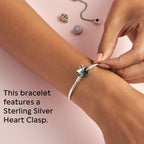 PANDORA Heart Clasp Snake Chain Bracelet - Heart Clasp - Romantic Jewelry for Her with Gift Box - Compatible Moments Charms - Sterling Silver - 9"