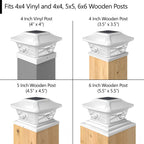Davinci Lighting Renaissance Solar Outdoor Post Cap Lights - Includes Bases for 4x4 5x5 6x6 Posts - Bright LED Light - Pearl White (12 Pack)