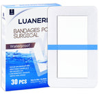 30 Pack 6"x10" Waterproof Adhesive Island Dressing for Post-Surgery Recovery | Sterile Bordered Gauze Bandages with Non-Stick Pad for Knee/Hip Replacement, Surgical Incision Care & Shower Protection