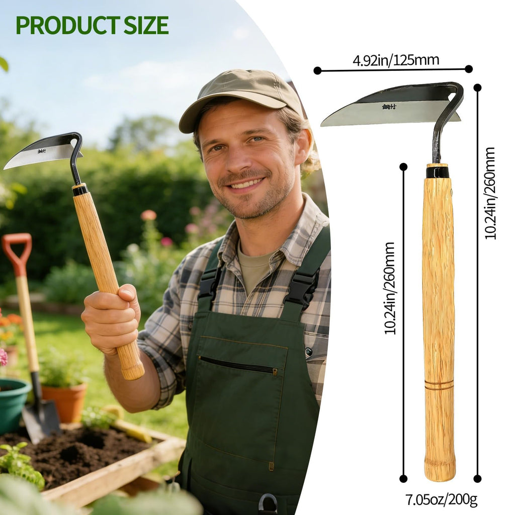 Elegital Kana Hoe 217 Japanese Garden Hand Hoe Sickle (Left-Handed)