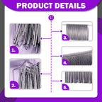 Swpeet 201Pcs U-Shaped Landscape Garden Stakes Staples and Plastic Fixing Gasket with Pick Hook Assortment Kit, Garden Lawn Landscape Staples for Irrigation Hoses, Fixed Fences, Artificial Turf Nails