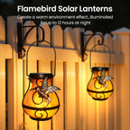 Solar Lanterns Outdoor Waterproof Hanging Hummingbird Flickering Flame