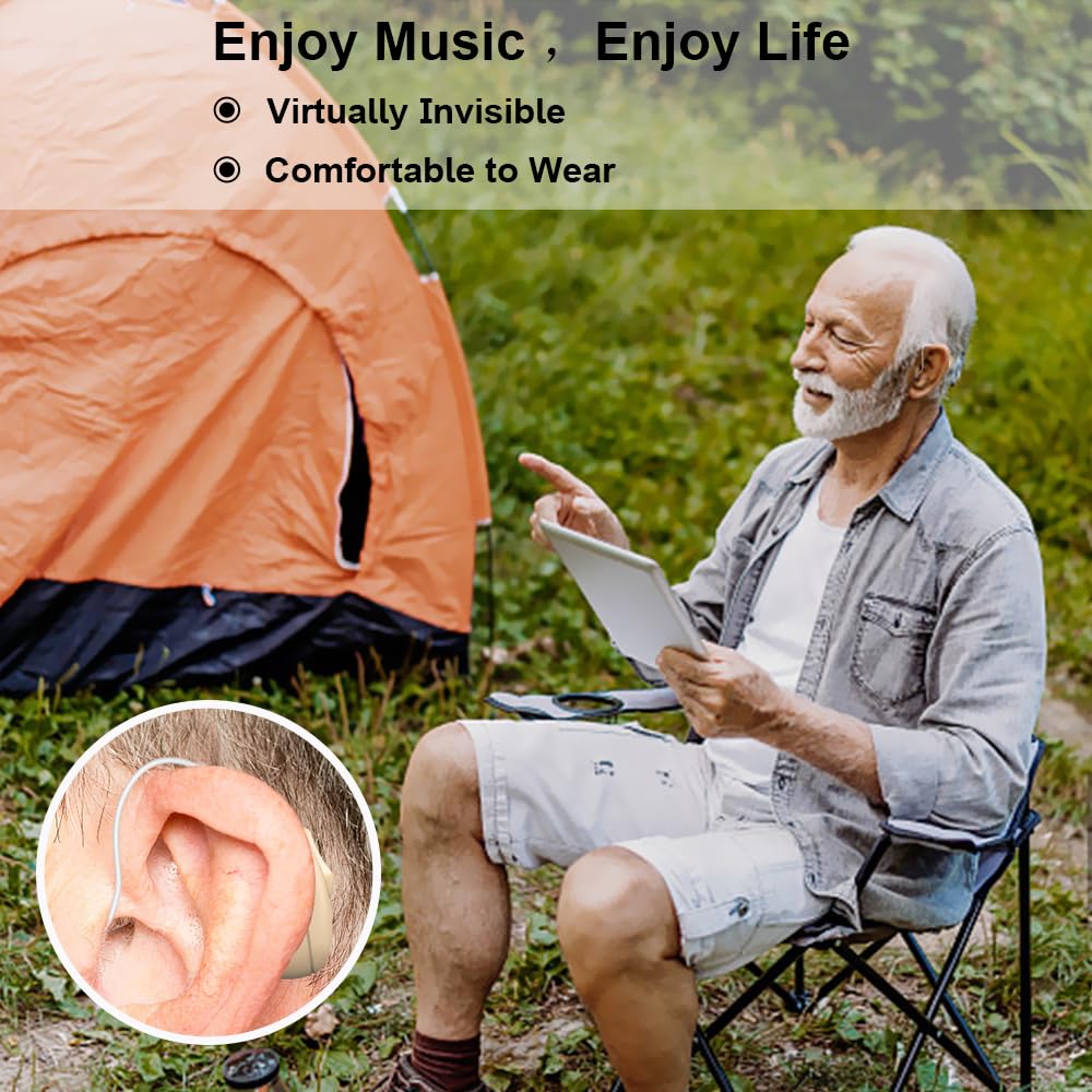 Not Amplifiers True Professional Hearing Aids for Seniors with Hearing Loss - 16-Channel DSP Noise Cancellation, OTC Rechargeable BTE Hearing Aids with Charging Case