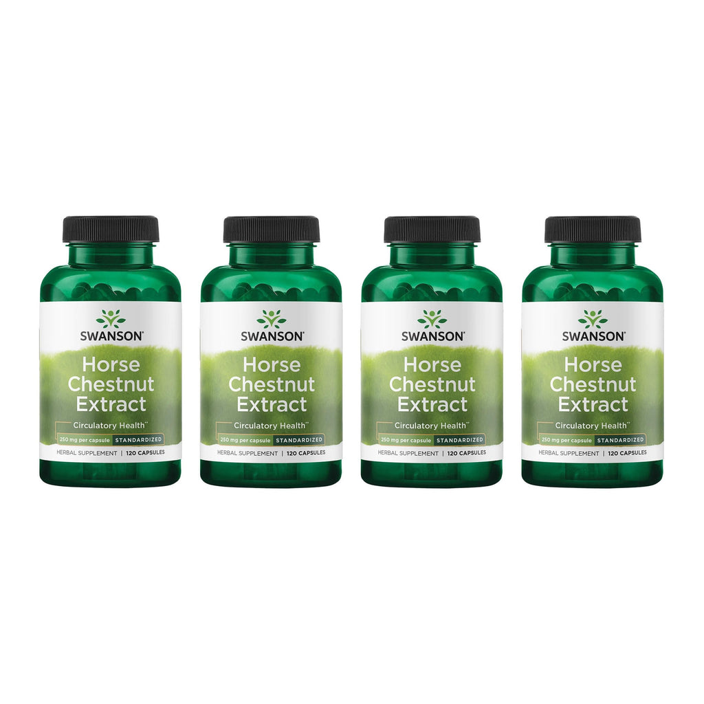 Swanson Horse Chestnut 22% Aescin (Standardized) 250 Milligrams 120 Capsules (4 Pack)