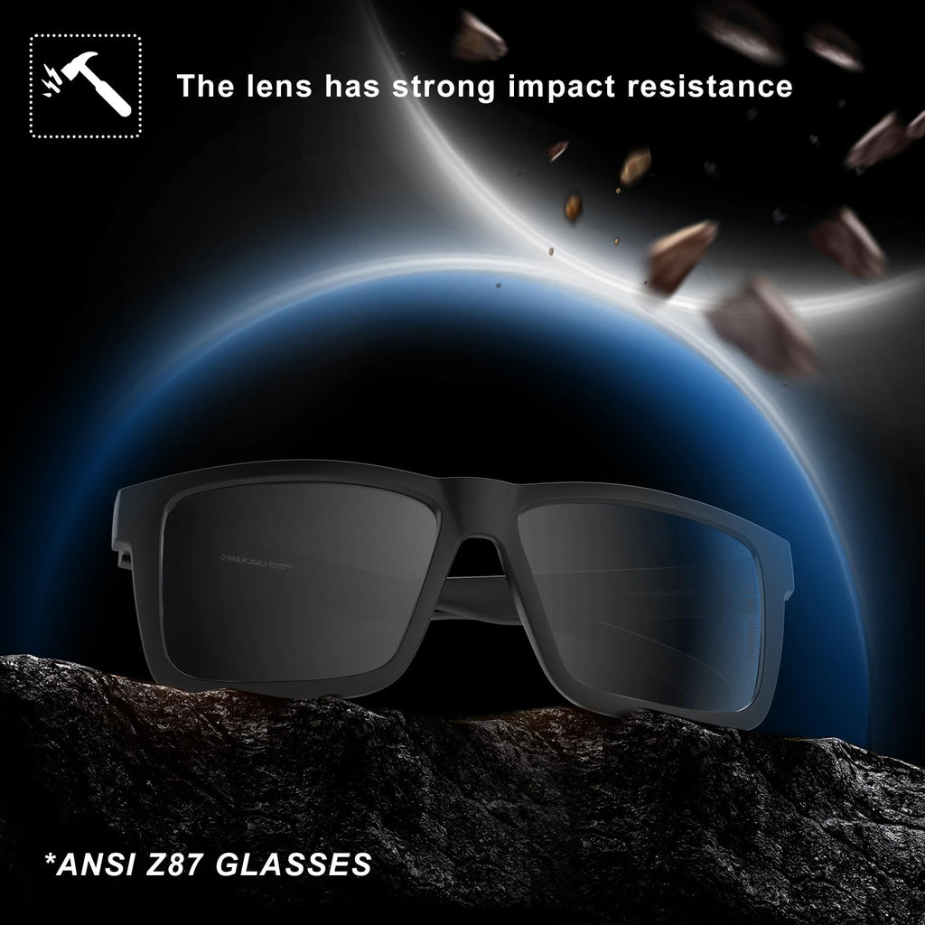 MAXJULI Blue Light Glasses XXL Size Double Extra Large Z87 for Big Wide Heads Men 8228 (Clear)
