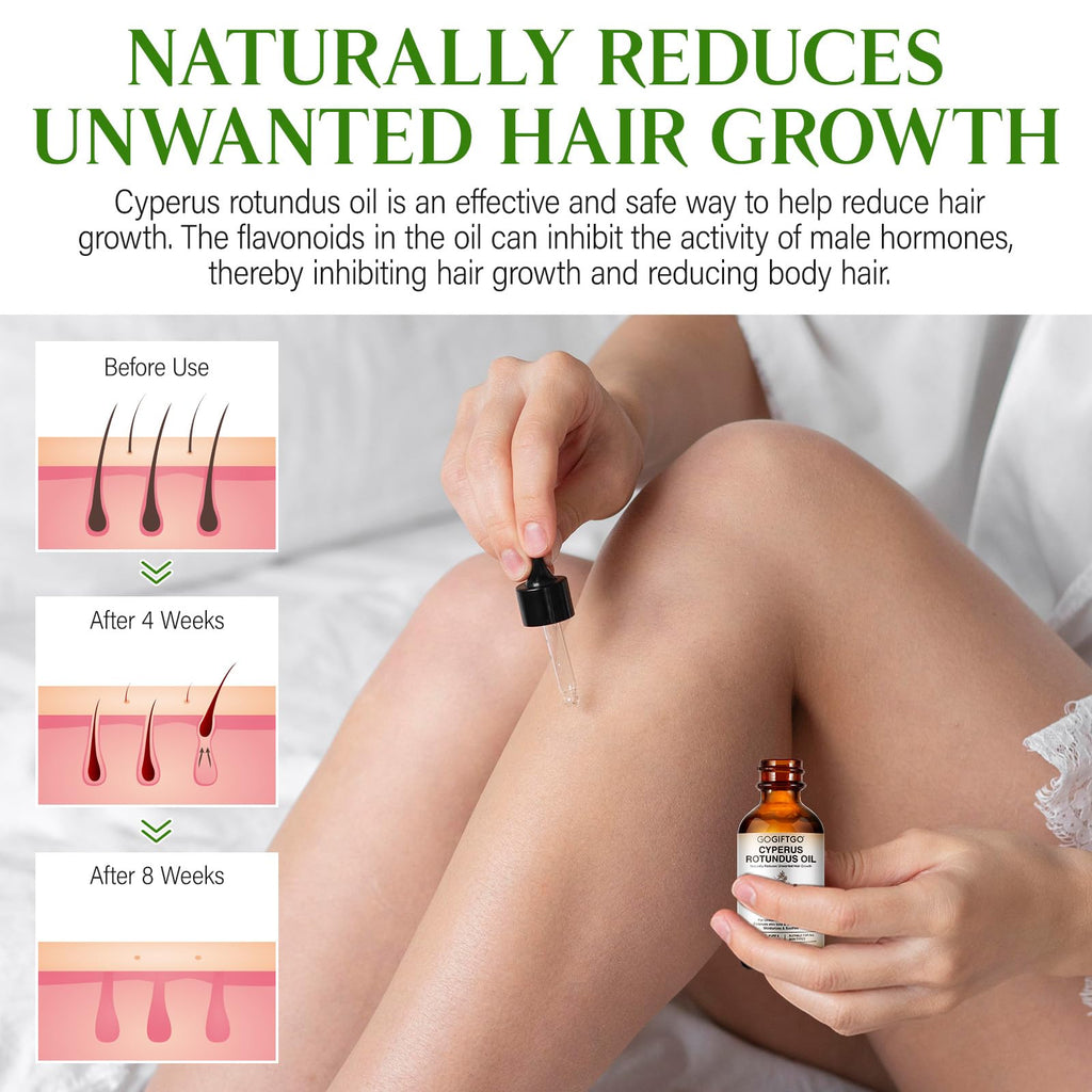 GOGIFTGO Cyperus Rotundus Oil,Cyprus Rotundus Oil for Hair Removal,Cyperus Oi-l Natural, Soothing and Gentle,Reducing Body Hair Growth,Smooth Skin & Hair Removal,60ml (1pcs)
