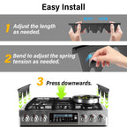 HOSAAM Stove Gap Covers Stainless Steel Black, Stove Gap Filler Extendable Length 13.8" to 27.5", Width 0.79" Oven Gap Filler, Heat Resistant Guard Between Stove Top & Counter (2 Pack)