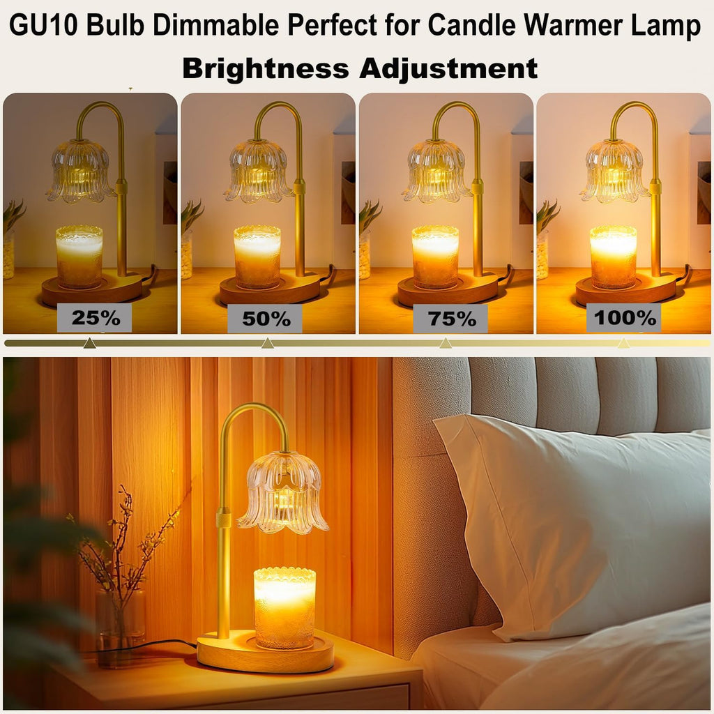 Vinaco GU10 C 120V 25W Bulb Candle Warmer, 6PCS High Output 220LM Halogen GU10 25 Watt Flicker Free, Long Lasting MR16 GU 10 Bulb Dimmable with Warm White 2800K for Candle Warmer Lamp, Track Lighting
