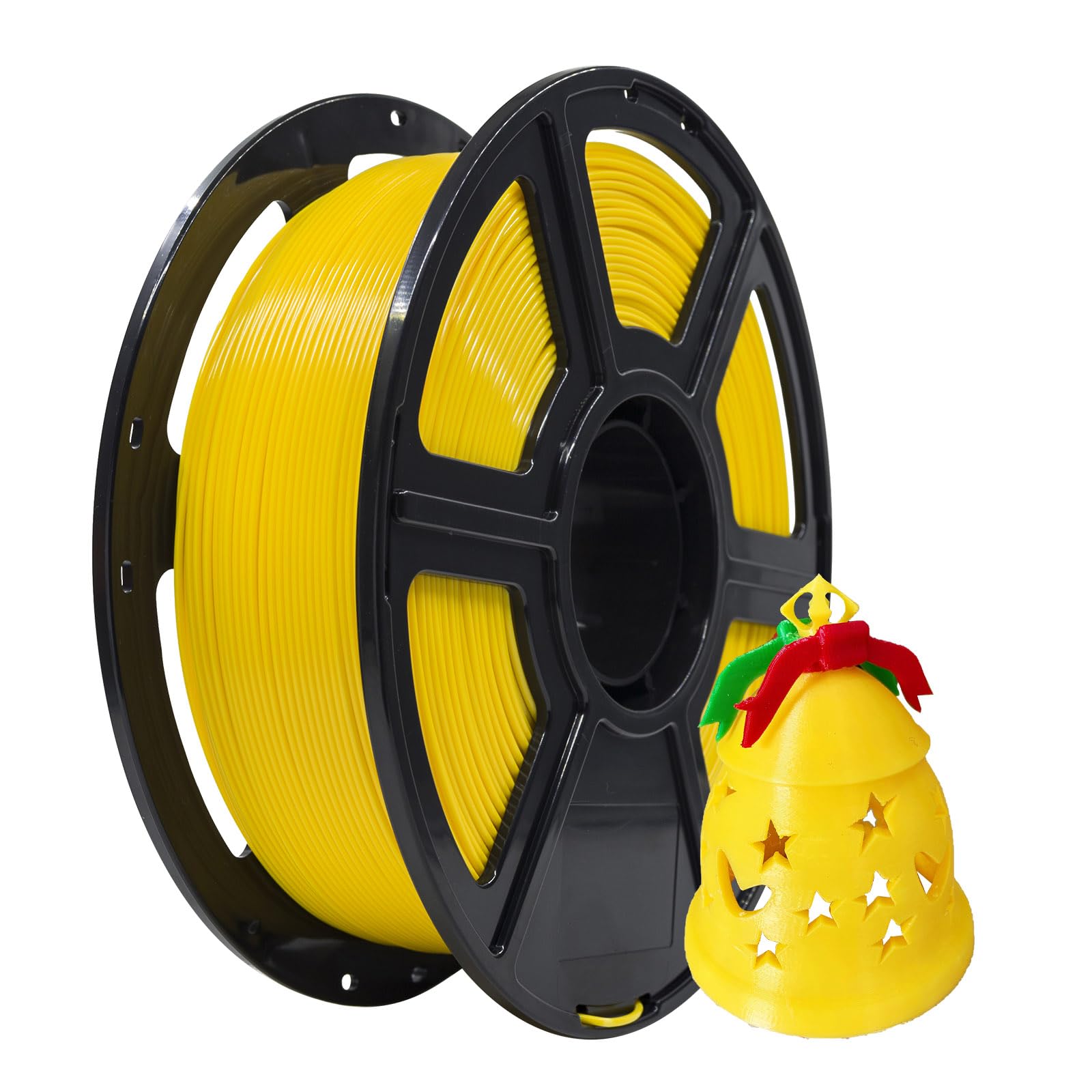 FLASHFORGE PLA Filament 1.75mm, 3D Printer Filament 1kg (2.2lbs) Spool, Dimensional Accuracy +/- 0.02mm, 3D Printing Filament Easy to Use and Fits for Most FDM 3D Printers (Yellow)