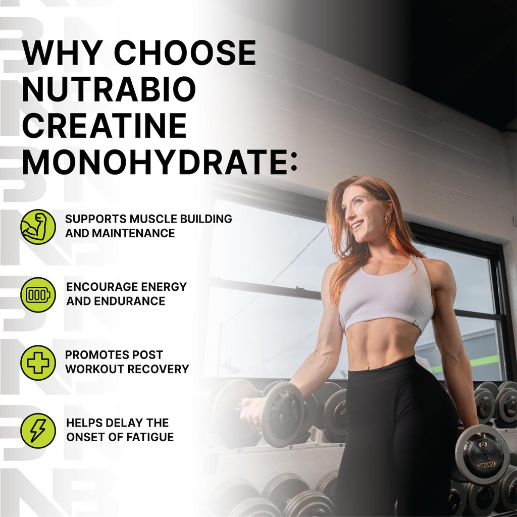 NutraBio Pure Micronized Creatine Monohydrate Powder Supplement, Unflavored, (500 g) - Supports Bulk Muscle Energy, Recovery, and Strength - HPLC Tested Creatine Powder Supplement for Men and Women