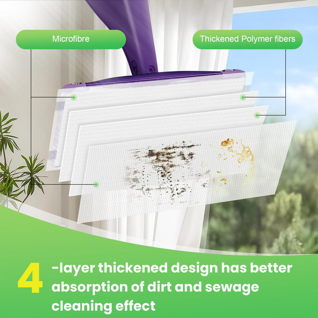 Chyodi 42 Count Disposable for Swiffer Wet Pads Refill Replacement for Swiffer WetJet Spray Mop, Extra Strong Dirt Locking and Water Absorbent, Powerful Stain Removal