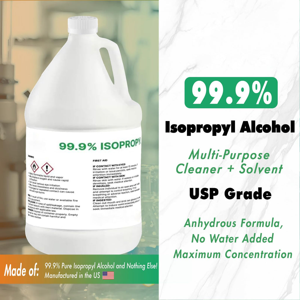 99.9% Pure Isopropyl Alcohol, Concentrated IPA, 1 Gallon 4 Quarts Pack