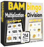 THE BAMBINO TREE Multiplication and Division Facts Bingo Game - 3rd 4th & 5th Grade Educational Math Learning for Classroom & Homeschool