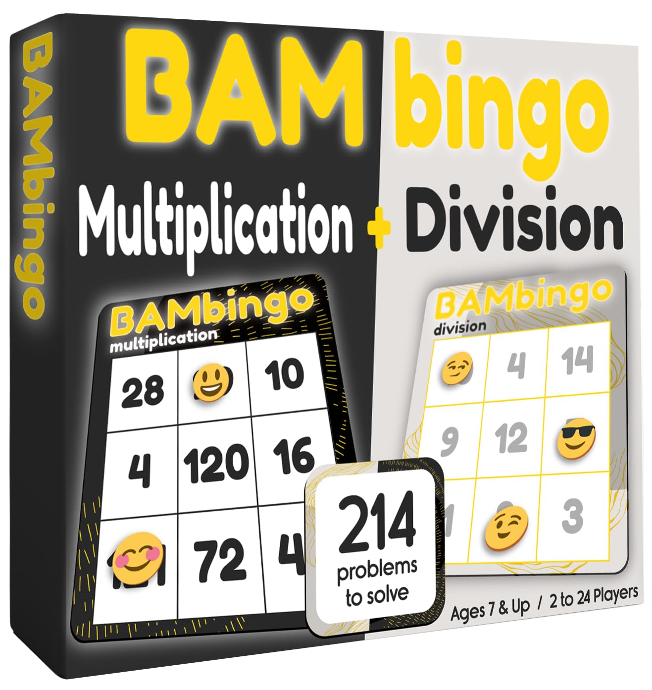 THE BAMBINO TREE Multiplication and Division Facts Bingo Game - 3rd 4th & 5th Grade Educational Math Learning for Classroom & Homeschool
