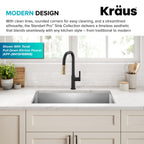 Kraus KHU100-32 Standart PRO 16 Gauge Undermount Single Bowl Stainless Steel Kitchen Sink, 32 Inch