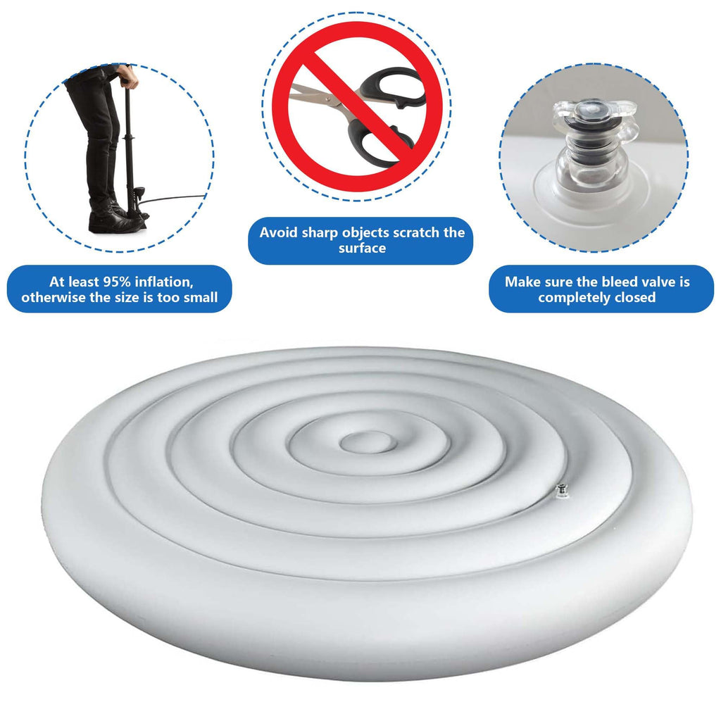 Tlswshsy 5.4 Ft Inflatable Hot Tub Cover- Energy Saving Lid for Round Hot Tub- Foldable Protective Rain Overflow Cover for Outdoor Inflatable Hot Tubs