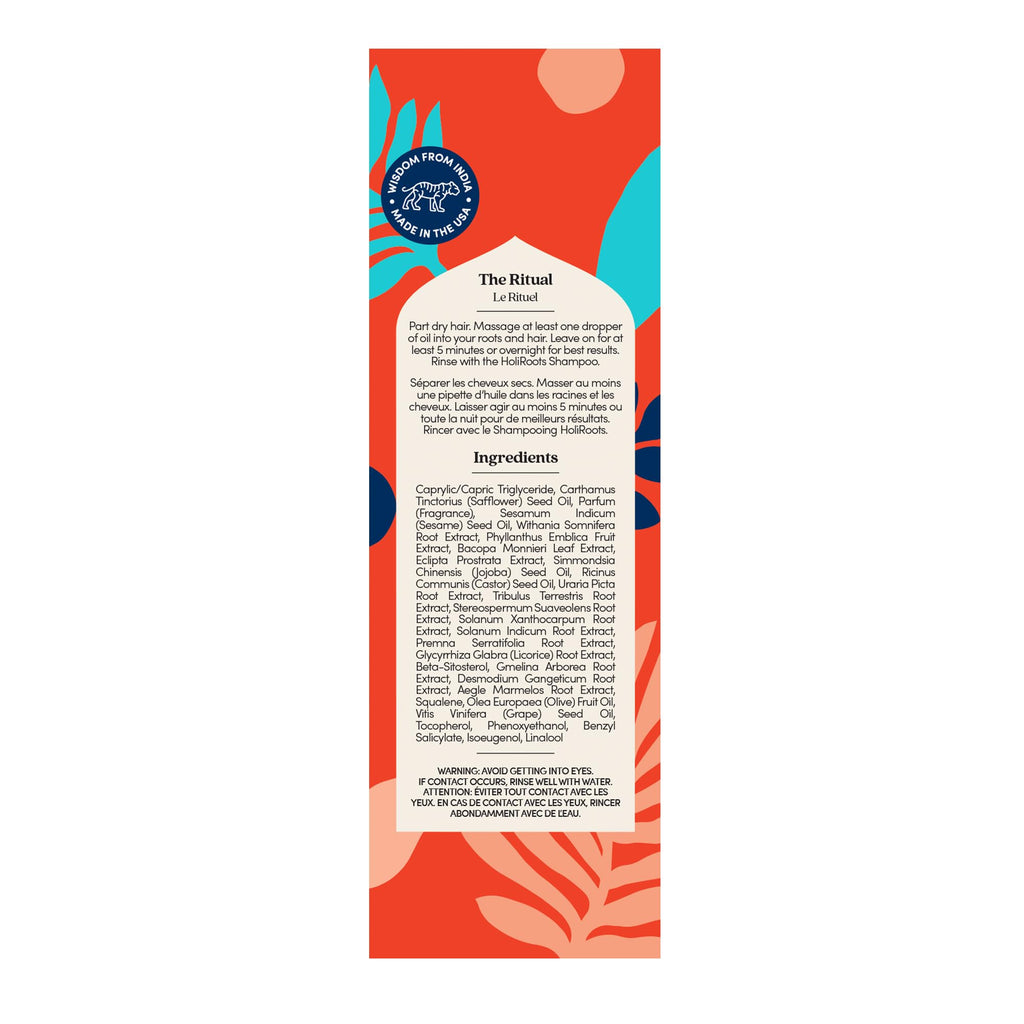 Fable and Mane Hair Oil - HoliRoots Strengthening Serum for Damaged, Frizzy Hair with Amla, Castor Oil for Hair Health - 3.4FL oz