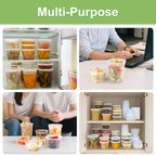 Dipoo 60 Sets (120-Piece) Deli Containers with Lids 8 oz, Leak-Proof & BPA Free Airtight Takeout Plastic Food Storage Containers for Soup, Freezer/Microwave/Dishwasher Safe