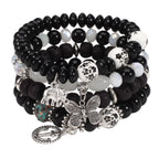 Twinfree Bohemian Bracelets Set for Women, Stackable Boho Stretch Multilayer Colorful Stack Beads Bracelet, Stretchy Beaded Charm Bracelet Ladies 8 Pack